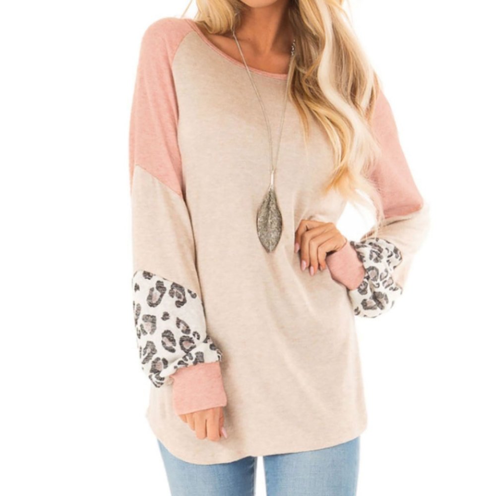 Color Block Long Sleeve Top
